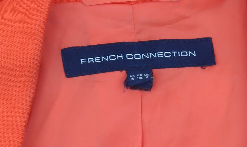 French Connection Women’s Orange Linen Blend Cropped Blazer UK 8