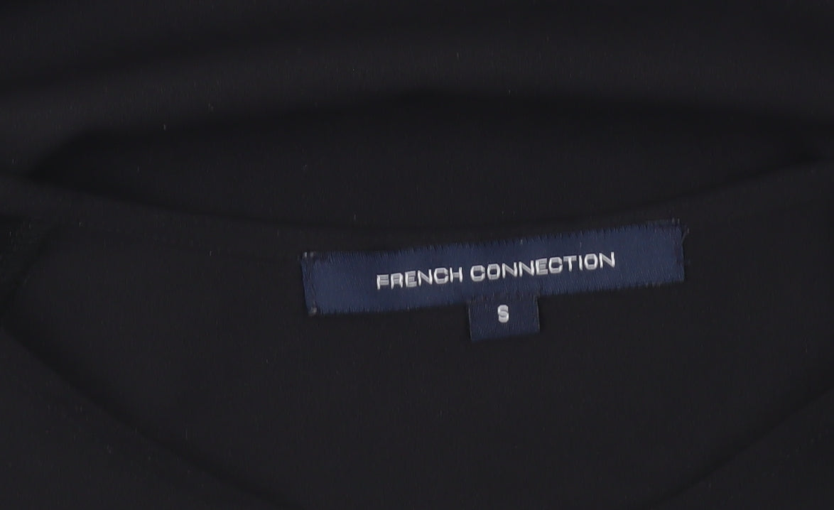 French Connection Women’s Black Blouse Size S Long Sleeve Scoop Neck