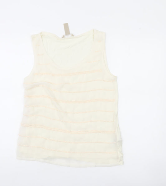Banana Republic Women’s Ivory Tank Top Size S Sleeveless Scoop Neck