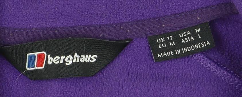Berghaus Women’s Purple Fleece Sweatshirt UK 12 1/2 Zip Outdoor Hiking