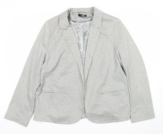Wallis Women’s Grey Blazer Jacket Size 16 Regular Workwear