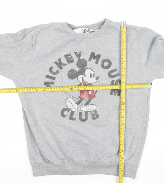Disney Boys Grey Mickey Mouse Club Sweatshirt 8 Years Pullover Jumper