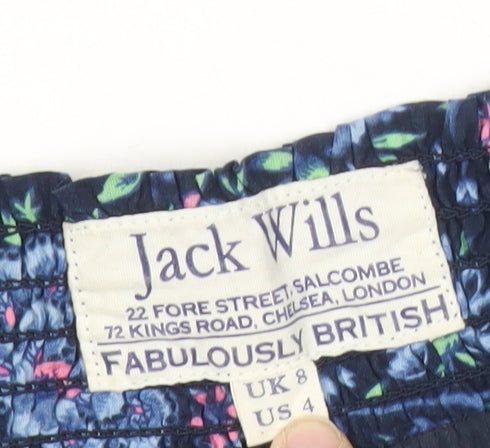Jack Wills Womens Multicoloured Floral Cotton Shorts UK 8