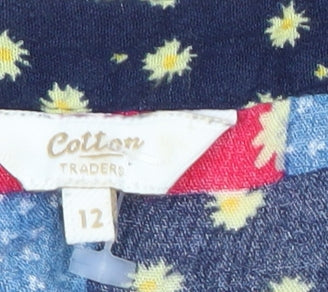 Cotton Traders Women’s Multicoloured Tunic Blouse UK 12 Viscose