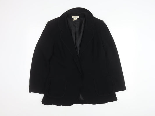 Additional front view of Georges Rech women’s black, size UK 12, single breasted blazer jacket