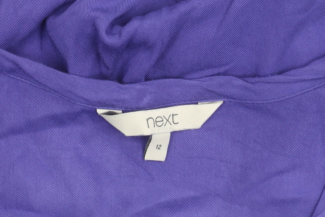 Next Women’s Purple Viscose Long Sleeve Blouse UK 12 V-Neck