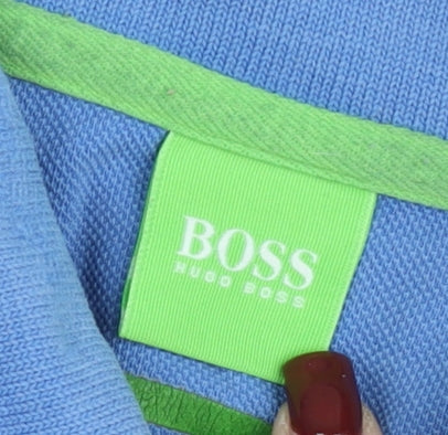 Hugo Boss Men's Blue Polo Shirt M Regular Fit Cotton Casual