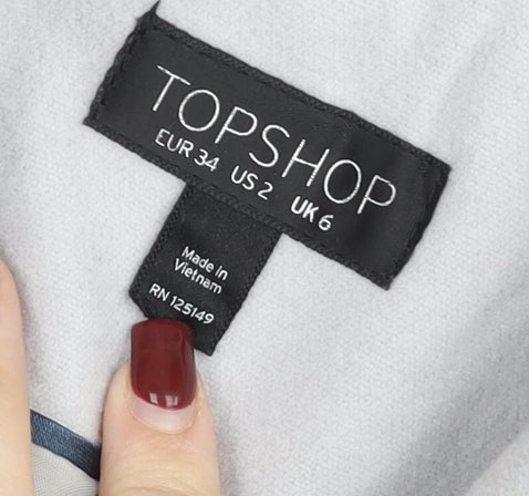 Topshop Women’s Grey Sleeveless Belted Waistcoat UK 6