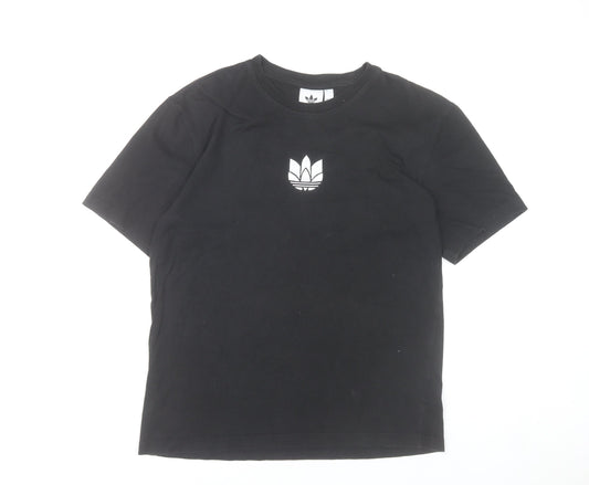 Additional front view of Adidas Men's Black M Short Sleeve Crew Neck Cotton T-Shirt