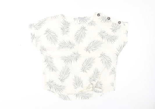 Dorothy Perkins Womens Ivory Blouse Size 12 Button Detail Leaf Print