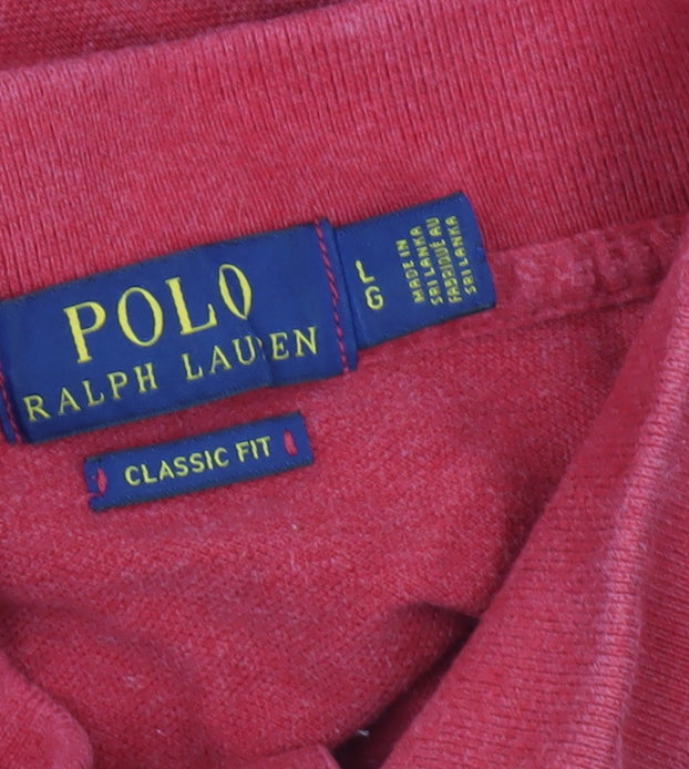 Ralph Lauren Men’s Red Classic Fit Polo Shirt Size L Cotton