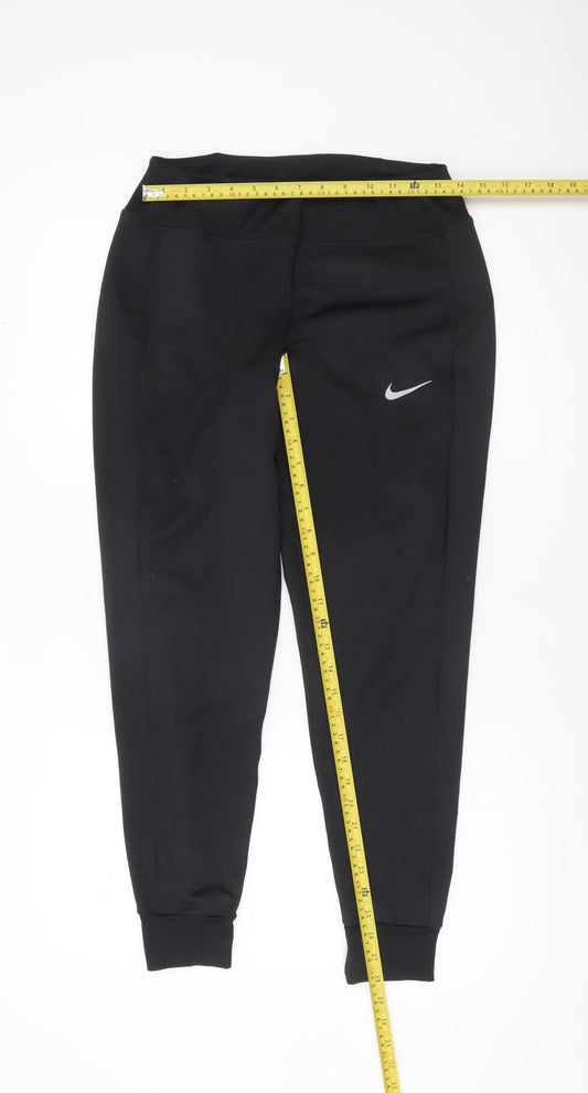 Nike Womens Black Slim Fit Jogger Dri-Fit Activewear Trousers S