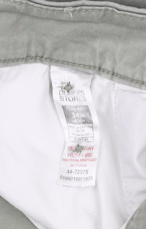 Debenhams Men's Grey Chino Trousers 34W 31L Regular Fit
