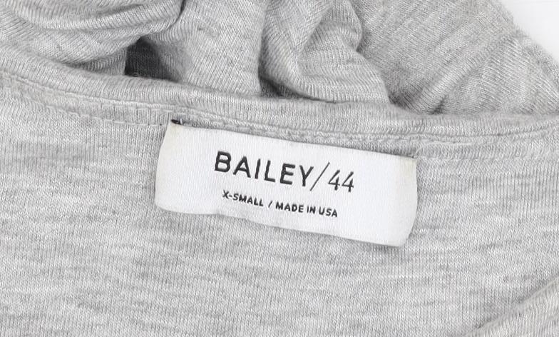 Bailey/44 Womens Grey XS Bodycon Ruched Jersey Scoop Neck Dress