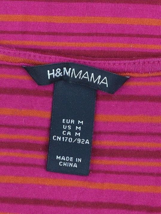 H&M Mama Womens Maternity Striped Wrap Blouse Size 12 Multicoloured