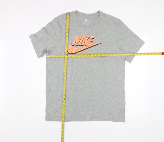 Nike Men's Grey Graphic Logo T-Shirt Size L Short Sleeve Cotton