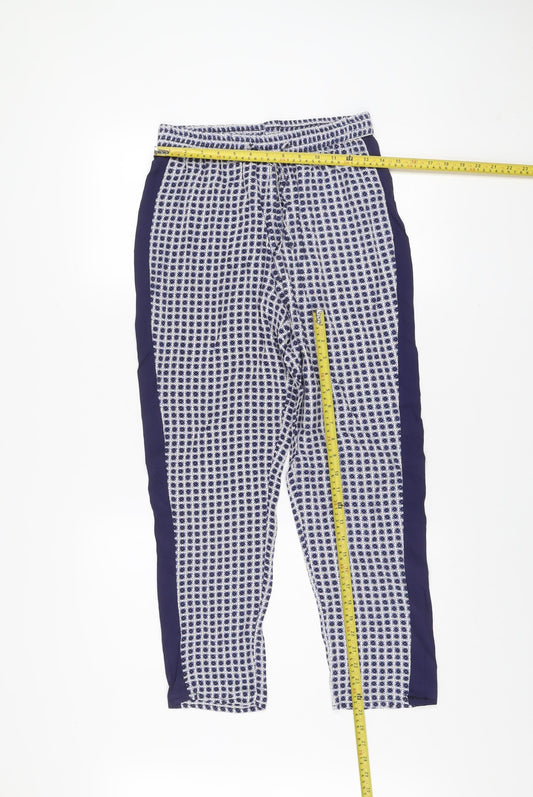 Atmosphere Womens Blue Geometric Viscose Jogger Trousers Size 10