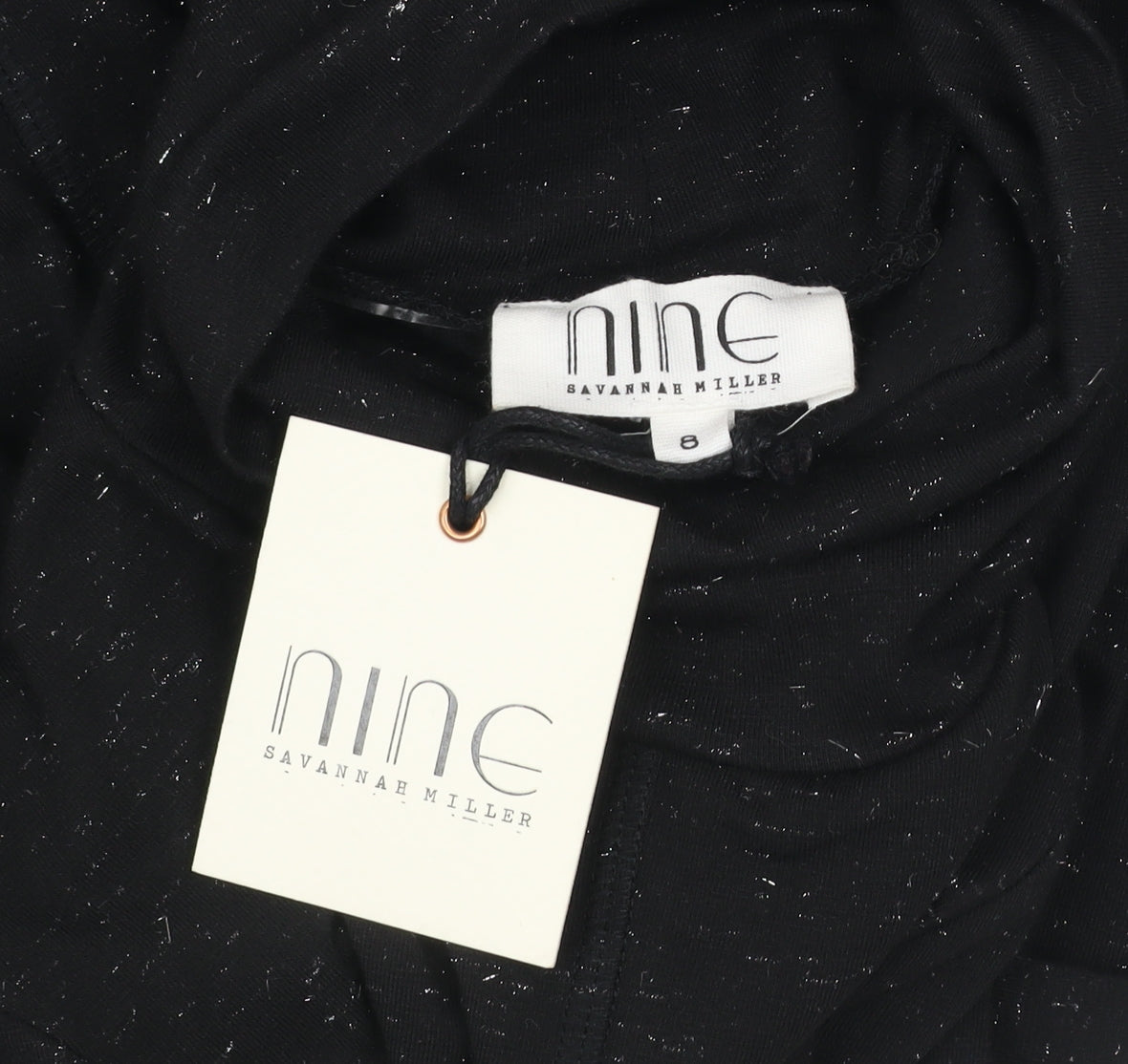 Nine by Savannah Miller Womens Black A-Line Roll Neck Jersey Dress Size 8