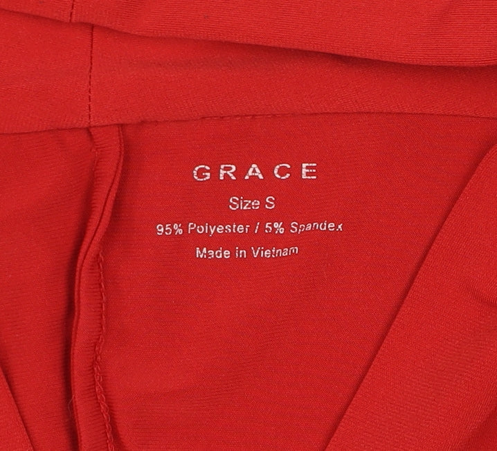 Grace Womens Red Sleeveless Tunic Blouse Top Size S V-Neck