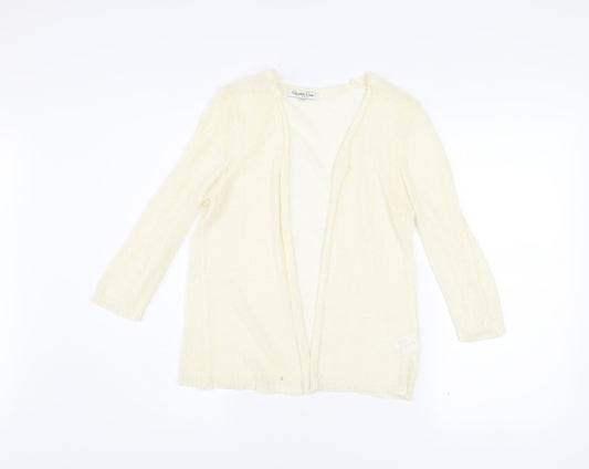 Elizabeth Scott Women’s Ivory Open Knit Cardigan S/M 3/4 Sleeve