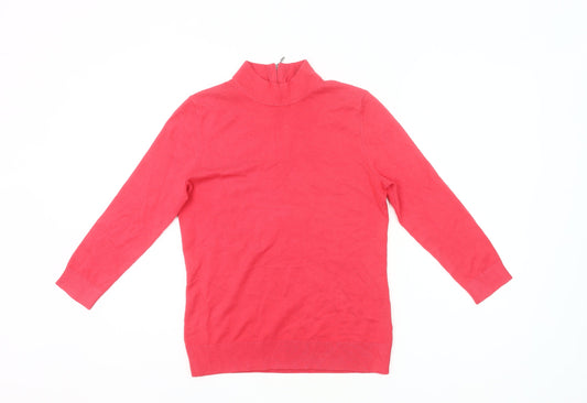 John Lewis Women’s Red Size 10 Mock Neck Long Sleeve Jumper