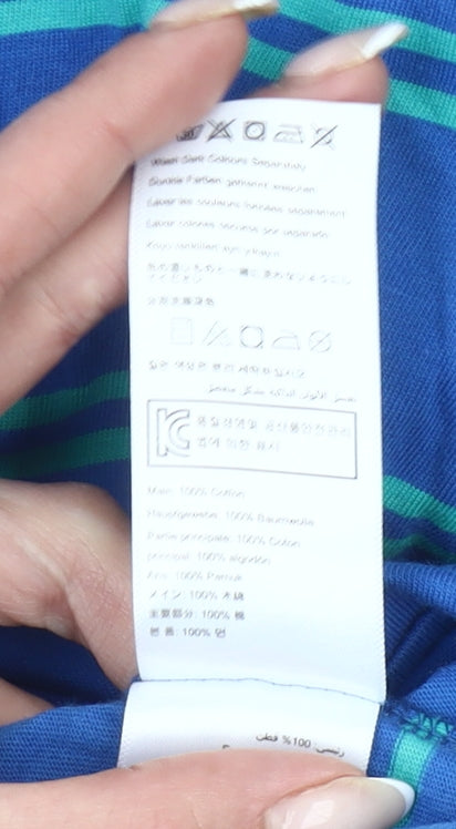 Joules Men's Blue Striped Cotton T-Shirt Size M Crew Neck