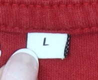 Lee Cooper Men's Red Graphic Logo Crew Neck Cotton T-Shirt L