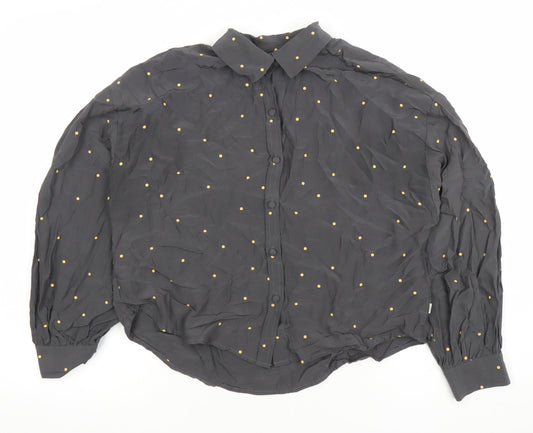 Womens UK Size S Levi's Black Basic Button-Up