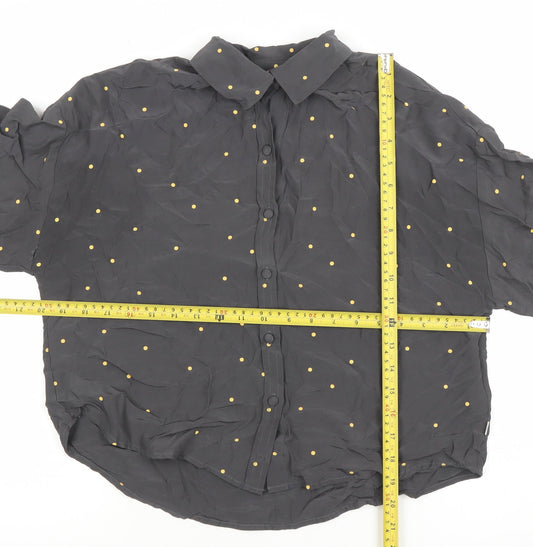 Levi's Women's Black Polka Dot Button-Up Shirt Size S Long Sleeve