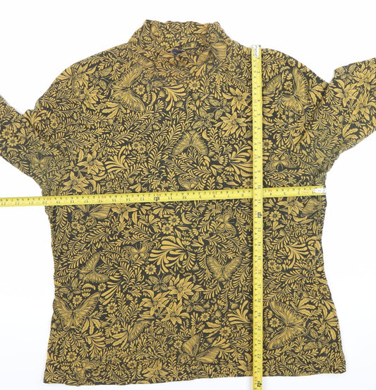 Marks and Spencer Womens Multicoloured Size 18 Floral Butterfly Tunic Blouse Long Sleeve