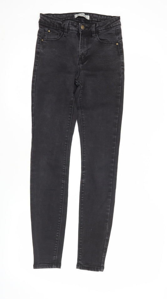 Additional front view of Denim Co. women’s black skinny jeans, size UK 8 slim, fit stretch denim