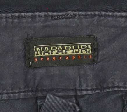 Napapijri Women Blue Chino Straight Leg Cotton Trousers Size 14