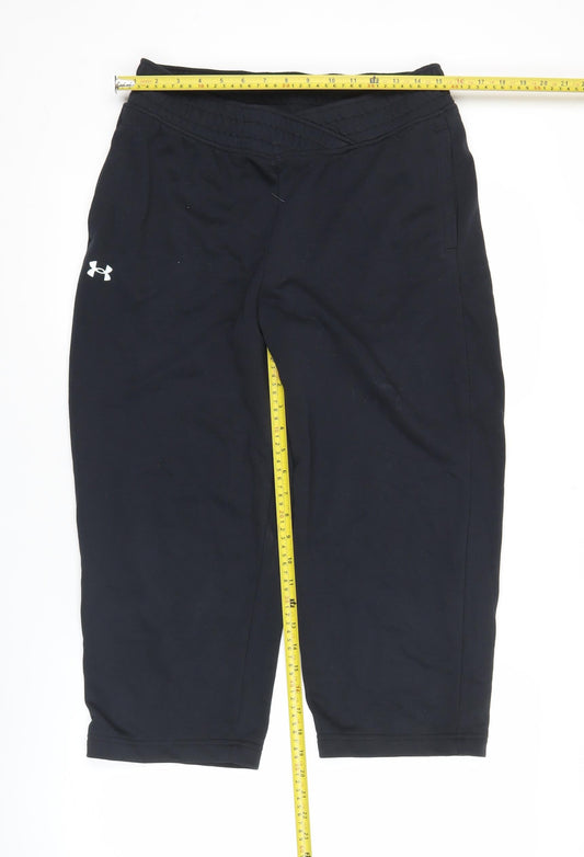 Under Armour Womens Black Cropped Activewear Trousers Size S