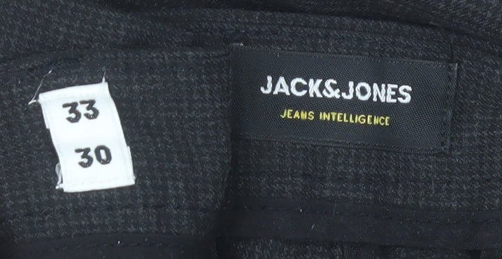Jack & Jones Men's Black Slim Fit Chino Trousers Size 33x30
