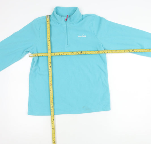 Peter Storm Girls Blue Fleece 13 Years 1/2 Zip Lightweight Sweatshirt