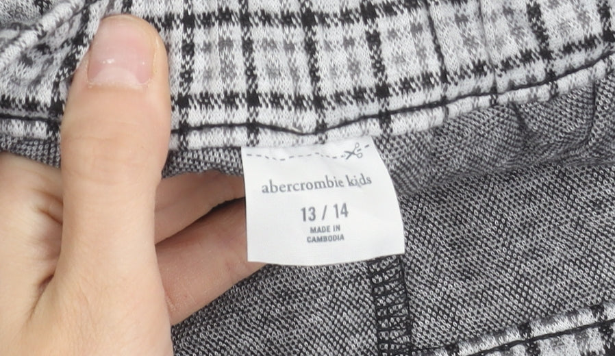 Additional view of Abercrombie & Fitch Kids Teens Grey Check Pleated Skort, size 14