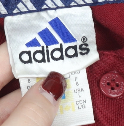 Adidas Men’s Red Polo Shirt L Cotton Short Sleeve Sports Casual
