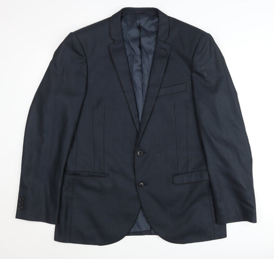 Next Men's Blue 42R Suit Jacket Classic Two Button Notch Lapel