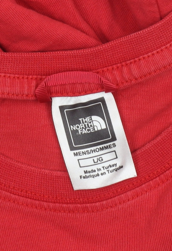 The North Face Mens Red Cotton Crew Neck Short Sleeve T-Shirt Size L