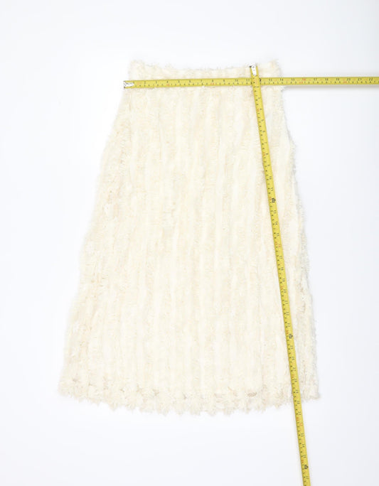 Vila Womens Ivory A-Line Lace Skirt Size 6 Knee Length