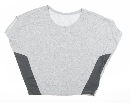 Womens UK Size XL Nike Grey Gym & Training Running & Jogging Yoga Fitness T-Shir