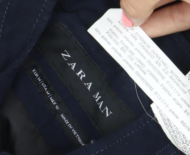 Zara Man Men's Blue Full Zip Jacket Size 40 Regular Fit Casual