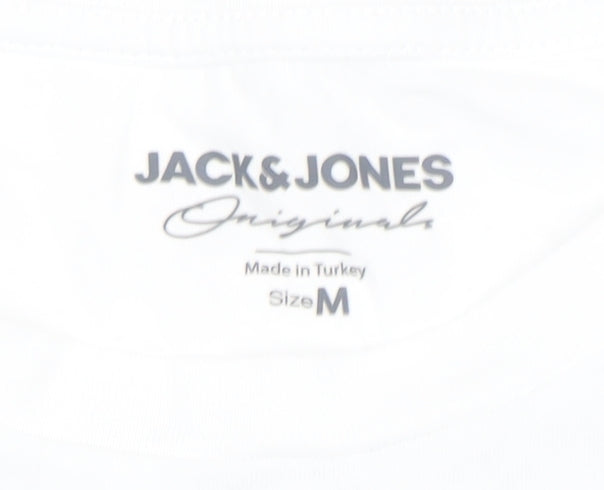 Jack & Jones Men’s White Graphic Print T-Shirt Size M
