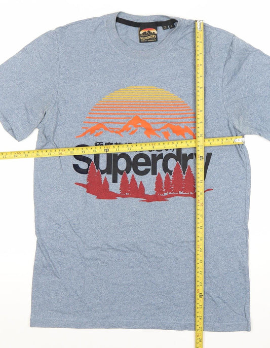 Superdry Men’s Blue Graphic Logo T-Shirt Size S Short Sleeve