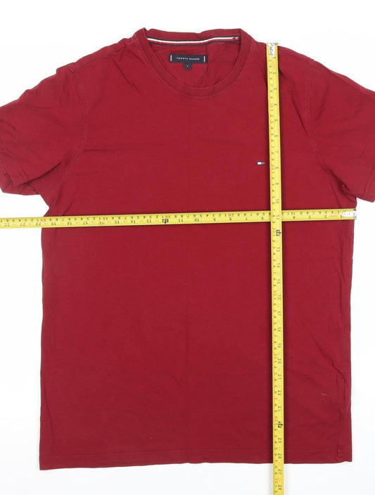 Tommy Hilfiger Men’s Red Cotton Crew Neck T-Shirt Size L
