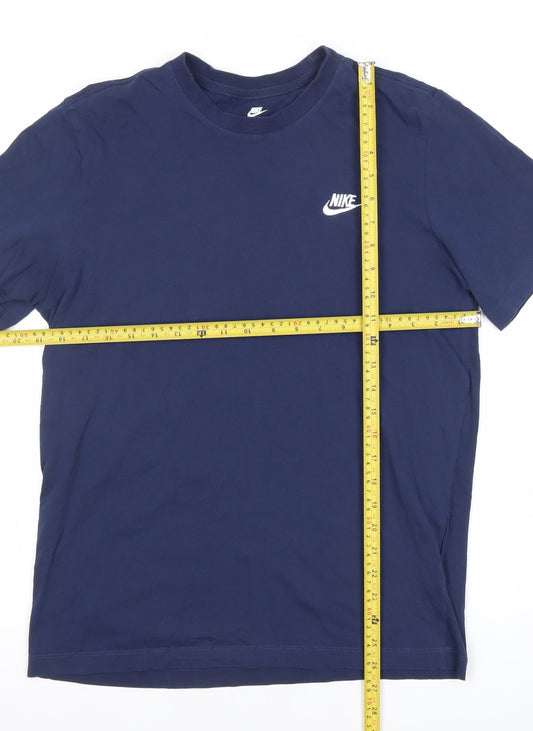 Nike Men's Blue M Regular Fit Crew Neck Logo T-Shirt