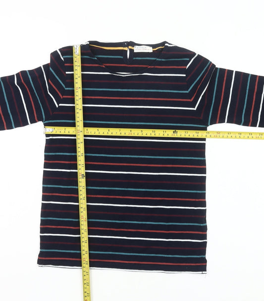 FatFace Girls Multicoloured Striped Long Sleeve Cotton T-Shirt 10-11Y