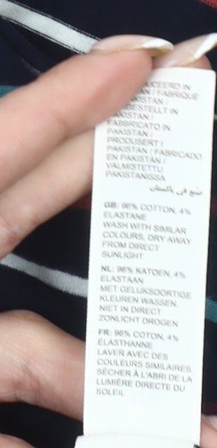 FatFace Girls Multicoloured Striped Long Sleeve Cotton T-Shirt 10-11Y