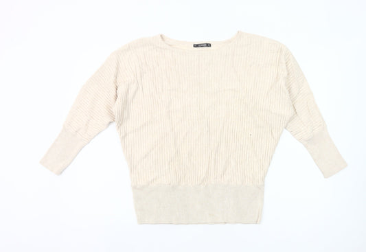 Additional front view of Dunnes Women’s Beige, size UK 16, jumper 3/4 Sleeve Knit