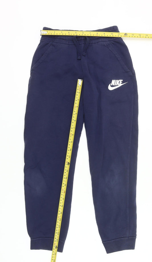 Boys UK Size 11-12 Years Nike Regular Fit Jogger Blue Trousers